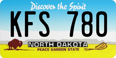 ND license plate KFS780
