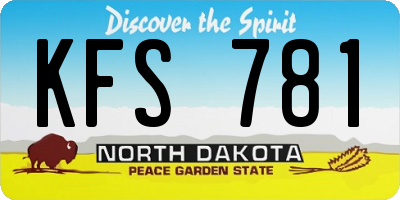 ND license plate KFS781