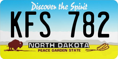 ND license plate KFS782