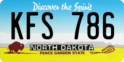 ND license plate KFS786