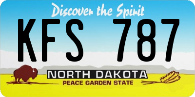 ND license plate KFS787