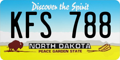ND license plate KFS788