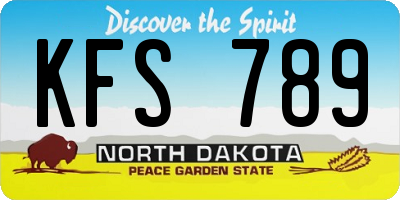 ND license plate KFS789