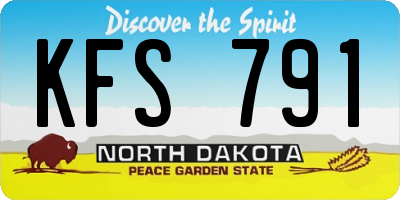 ND license plate KFS791