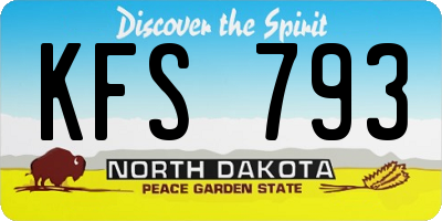 ND license plate KFS793