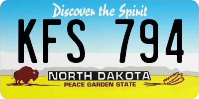 ND license plate KFS794