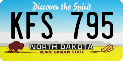 ND license plate KFS795