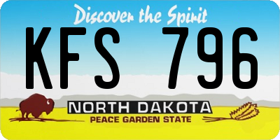 ND license plate KFS796