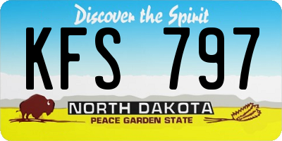 ND license plate KFS797
