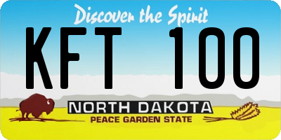 ND license plate KFT100
