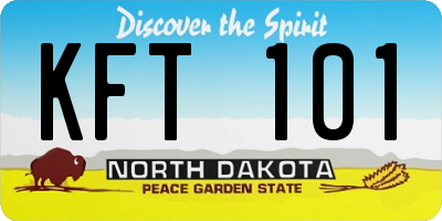 ND license plate KFT101