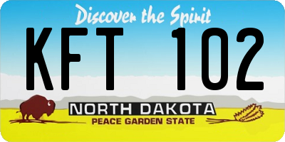 ND license plate KFT102
