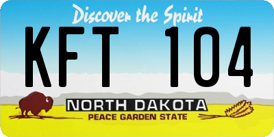 ND license plate KFT104