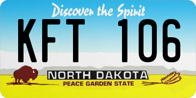 ND license plate KFT106