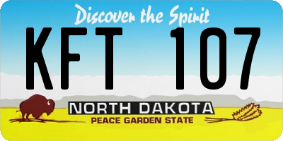ND license plate KFT107