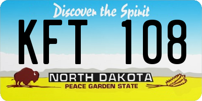 ND license plate KFT108