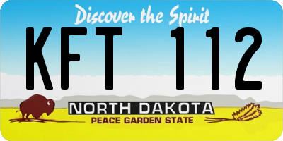 ND license plate KFT112