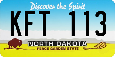 ND license plate KFT113