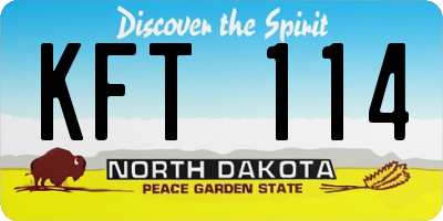 ND license plate KFT114