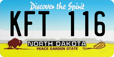 ND license plate KFT116
