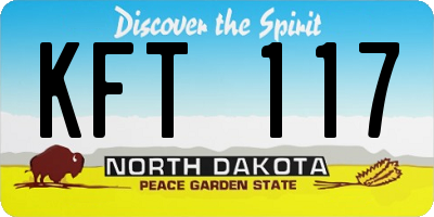 ND license plate KFT117