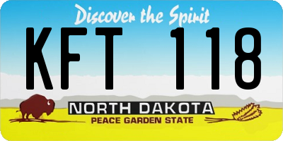 ND license plate KFT118