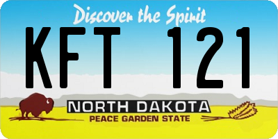 ND license plate KFT121
