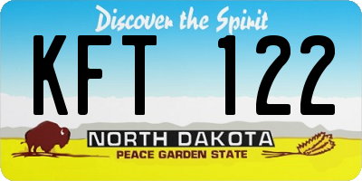 ND license plate KFT122