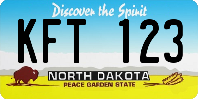 ND license plate KFT123