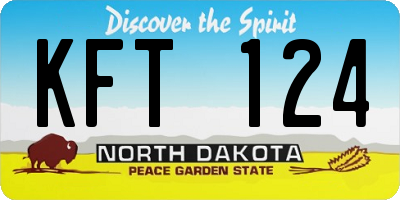 ND license plate KFT124