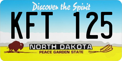 ND license plate KFT125