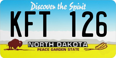 ND license plate KFT126