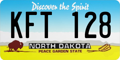 ND license plate KFT128