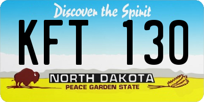 ND license plate KFT130