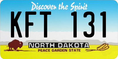 ND license plate KFT131