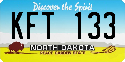 ND license plate KFT133