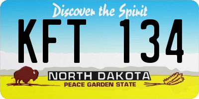 ND license plate KFT134