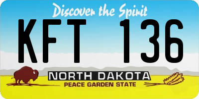 ND license plate KFT136