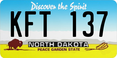 ND license plate KFT137