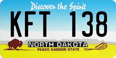 ND license plate KFT138