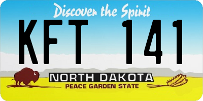 ND license plate KFT141