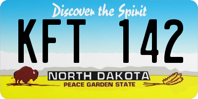 ND license plate KFT142