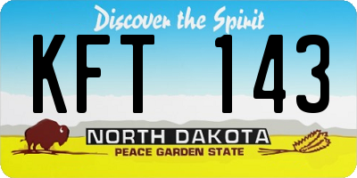 ND license plate KFT143