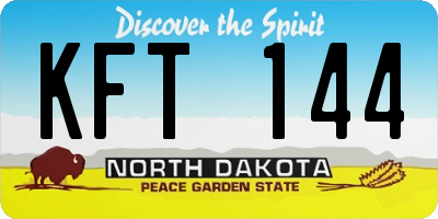 ND license plate KFT144