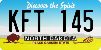 ND license plate KFT145