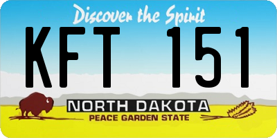 ND license plate KFT151