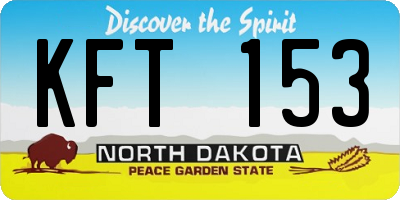 ND license plate KFT153