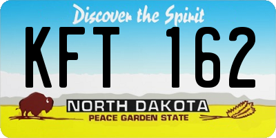 ND license plate KFT162