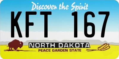 ND license plate KFT167