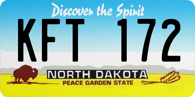 ND license plate KFT172